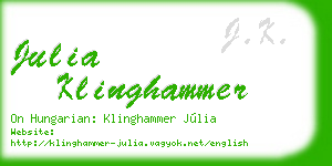 julia klinghammer business card