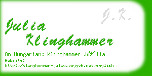 julia klinghammer business card